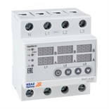Реле напряжения OptiRel D PVC-3-63 с ЖК-дисплеем и контролем тока 3Ф 63 А КЭАЗ 357871 1848070