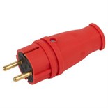 Вилка VX10-R-IP44 16А IP44 прямая с заземл. каучук красн. ЭРА Б0055415 1773106