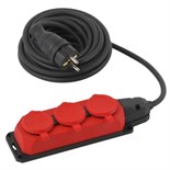 Удлинитель силовой UK-3e-3x1.5-5m-IP44(KG) с заземлением 3 розетки каучук 5м КГ 3х1.5кв.мм IP44 Эра Б0057579 1699052