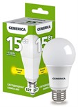 Лампа светодиодная A60 15Вт грушевидная 3000К E27 230В GENERICA LL-A60-15-230-30-E27-G 1647601