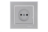 Розетка 1-м СП Karea 10А IP20 б/з сереб. Makel 56065022 1589934