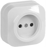 Розетка 1-м ОП GLORY РС20-2-ХБ 10А без заземл. бел. IEK ERH10-K01-10 1575878