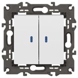 Выключатель 2-кл. СП Elegance 14-1105-01 10А IP20 250В 10AX с подсветкой механизм бел. Эра Б0034237 1231907
