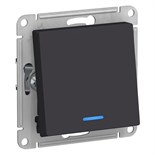 Переключатель проходной 1-кл. СП AtlasDesign 10А IP20 (сх. 6а) 10AX с подсветкой механизм карбон SE ATN001063 1240551