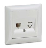 Розетка телефонная 1-м СП Valenzo 6034 16А IP20 бел. ASD / IN HOME 4690612006420 464664