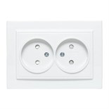 Розетка 2-м СП Минск 10А IP20 без заземл. защ. шторки бел. Basic EKF ERR10-102-100 453863