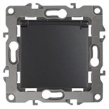Розетка 1-м СП Эра12 12-2103-05 16А IP20 16AX 250В 2P+E Schuko защ. шторки с крышкой механизм антрацит Эра Б0014697 1193580