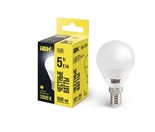 Лампа светодиодная Eco G45 5Вт шар 3000К тепл. бел. E14 450лм 230-240В IEK LLE-G45-5-230-30-E14 422013