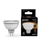 Лампа светодиодная Black 7Вт MR16 софит 3000К тепл. бел. GU5.3 600лм GAUSS 101505107 419413
