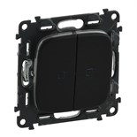 Переключатель 2-кл. СП Valena Allure 10А IP20 250В 10AX с подсветкой с лицев. панелью механизм антрацит Leg 752919 1181585