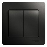 Выключатель 2-кл. СП Glossa 10А IP20 (сх. 5) 10AX в сборе антрацит SE GSL000752 400331