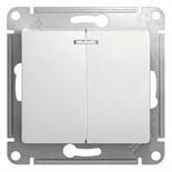 Выключатель 2-кл. СП Glossa 10А IP20 (сх. 5а) 10AX с подсветкой механизм бел. SE GSL000153 275160