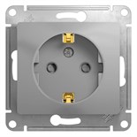 Розетка 1-м СП Glossa 16А IP20 с заземл. защ. шторки механизм алюм. SE GSL000345 1063748