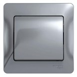 Выключатель 1-кл. СП Glossa 10А IP20 (сх. 1) 10AX в сборе алюм. SE GSL000312 1063733