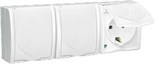 Розетка 3-м ОП Simon15 16А IP54 250В с заземл. с крышкой винт. клеммы бел. Simon 1594437-030 159968