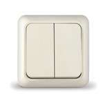Выключатель 2-кл. ОП Олимп 10А IP20 сл. кость UNIVersal Б-О0023 156723