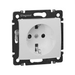 Розетка 1-м СП Valena 16А IP21 230/250В 2P+E с заземл. защ. шторки на винтах механизм бел. Leg 774421 38859