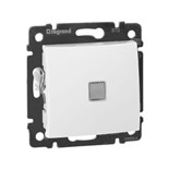 Выключатель 1-кл. СП Valena 10А IP31 250В с зел. индикацией механизм бел. Leg 774410 33820