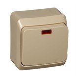 Выключатель 1-кл. ОП Этюд 10А IP20 с подсветкой крем. SE BA10-005K 87930