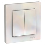 Выключатель 2-кл. СП AtlasDesign 10А IP20 (сх. 5) 10AX в сборе жемчуж. SE ATN000452 1240290