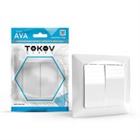 Выключатель 2-кл. СП AVA 10А IP20 в сборе бел. TOKOV LIGHT TKL-AV-V2F-C01 1909890