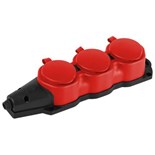 Колодка ЭРА KX-3e-RED-IP44 каучуковая с заземлением 3 розетки 16A IP44 красн. Эра Б0068393 1952925