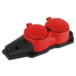 Колодка ЭРА KX-2e-RED-IP44 каучуковая с заземлением 2 розетки 16A IP44 красн. Эра Б0068443 1952923