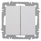 Выключатель Intro Accent 6-104-01 двойн. 10А-250В IP20 СУ AL/CU бел. Intro Б0063452 1913935