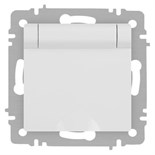 Розетка Accent 6-203-01М 2P+E Schuko с крышкой 16А-250В IP20 СУ бел. матов. Intro Б0063713 1931470