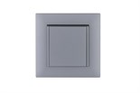 Розетка 1-м с крышкой Karea RIZZ STAR с заземл. сер. Makel 88065029 1889559