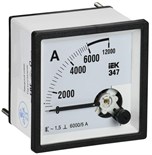 Амперметр Э47 6000/5А класс точн. 1.5 72х72мм IEK IPA10-6-6000-E 1791662
