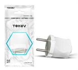 Вилка прямая 6А 250В без заземл. бел. TOKOV ELECTRIC TKL-PL-C01 1745035