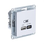 Розетка USB AtlasDesign тип A+C 45Вт высокоскор. ЗУ QC PD механизм лотос SE ATN001329 1739923