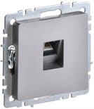 Розетка компьютерная СП RJ45 кат.6 BRITE РК11-БрС механизм сталь IEK BR-K10-2-K46 1765996