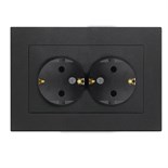 Розетка 2-м СП Афина 16А IP20 с заземл. в сборе графит Universal A0128-Gr 1734425