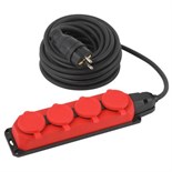 Удлинитель силовой UK-4e-3x1.5-10m-IP44(KG) с заземлением 4 розетки каучук 10м КГ 3х1.5кв.мм IP44 Эра Б0057586 1699057