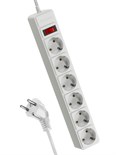 Удлинитель с сетевым фильтром 6х3м с заземл. 16А IP20 3.5кВт 3х1 с предохранителем с выкл. с индикатором сети бел. КОСМОС FKsm3m-6g(W)16A 1587974