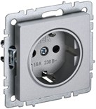 Розетка BRITE РС14-1-0-БрА 16А с заземл. защ. шторки механизм алюм. IEK BR-R14-16-K47 1617415