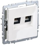 Розетка компьютерная двойная СП RJ45 кат.5E BRITE РК10-2-БрБ механизм бел. IEK BR-K20-1-K01 1617403
