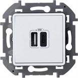 Устройство зарядное Inspiria с 2-мя USB разьемами A и C 240В / 5В 3000мА бел. Leg 673760 1445159