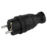 Вилка каучуковая с заземл. прям. 16А IP44 черн. Эра Б0044540 1414262
