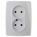 Розетка 2-м СП Эра12 12-2107-01 16А IP20 16AX 250В 2х2P бел. Эра Б0031238 1231742
