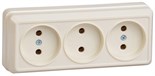 Розетка 3-м ОП Октава 10А IP20 без заземл. крем. IEK ERO30-K33-10-DC 300329