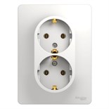 Розетка 2-м СП Glossa 16А IP20 с заземл. в сборе бел. SE GSL000124 275144