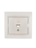 Розетка компьютерная 1-м СП Mira RJ45 16А IP20 со вставкой жемчуж./бел. перламутр. LEZARD 701-3030-139 249511