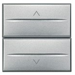 Выключатель для жалюзи кнопочный 2-кл. 2мод. Axolute Axial 10А 250В 1Р(NO)+ 1Р(NO) алюм. Leg BTC HC4037/2 195295
