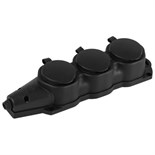 Колодка ЭРА KX-3e-B-IP44 каучуковая с заземлением 3 розетки 16A IP44 черн. Эра Б0068453 1952924
