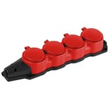 Колодка ЭРА KX-4e-RED-IP44 каучуковая с заземлением 4 розетки 16A IP44 красн. Эра Б0068456 1952927