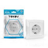 Розетка 1-м СП AVA 16А IP20 с заземл. защ. шторки в сборе бел. TOKOV LIGHT TKL-AV-R1FZSF-C01 1909898