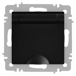 Розетка Accent 6-203-05 2P+E Schuko с крышкой 16А-250В IP20 СУ антрацит Intro Б0063747 1931474